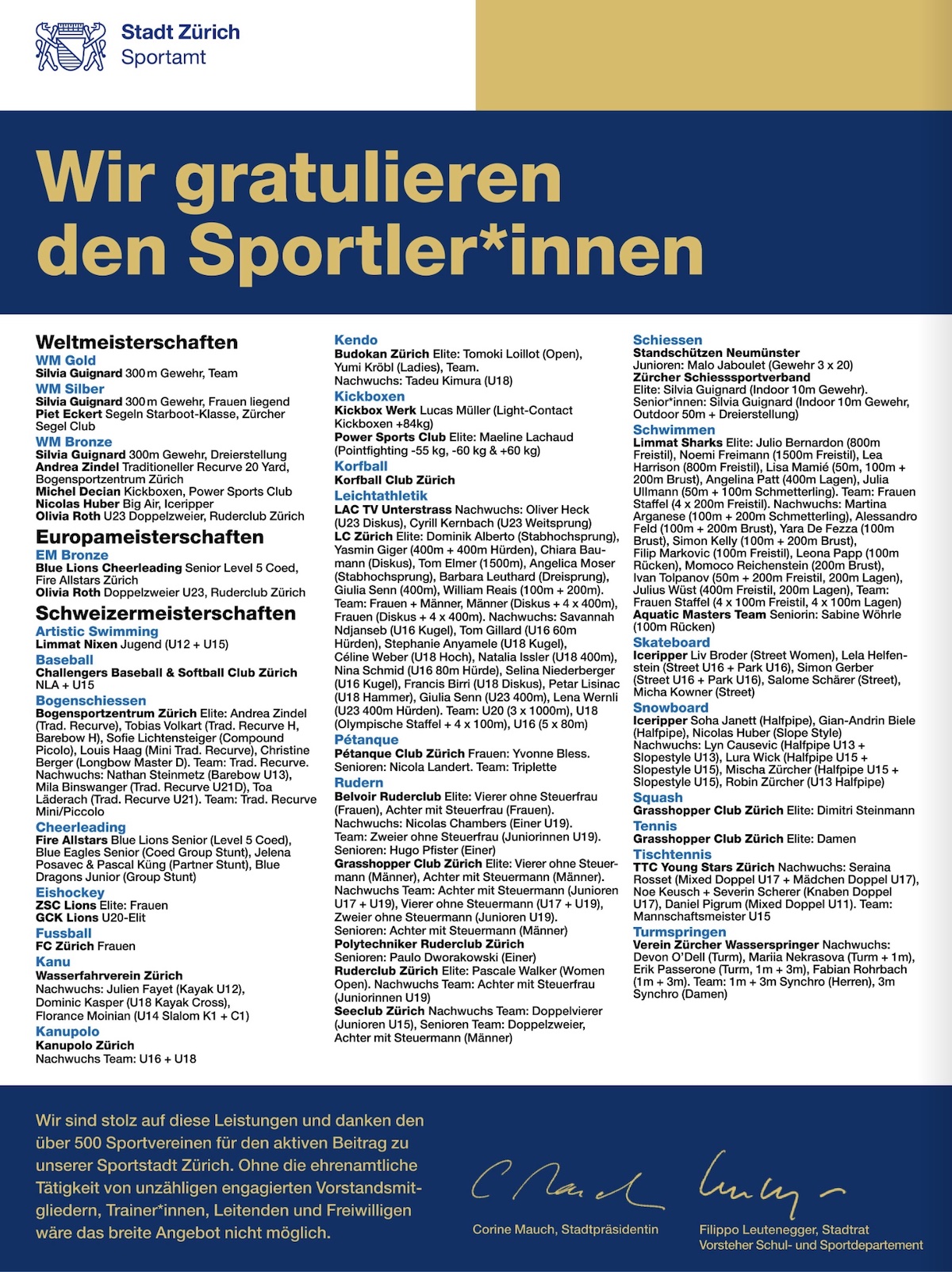 Gratulation von der Stadt!